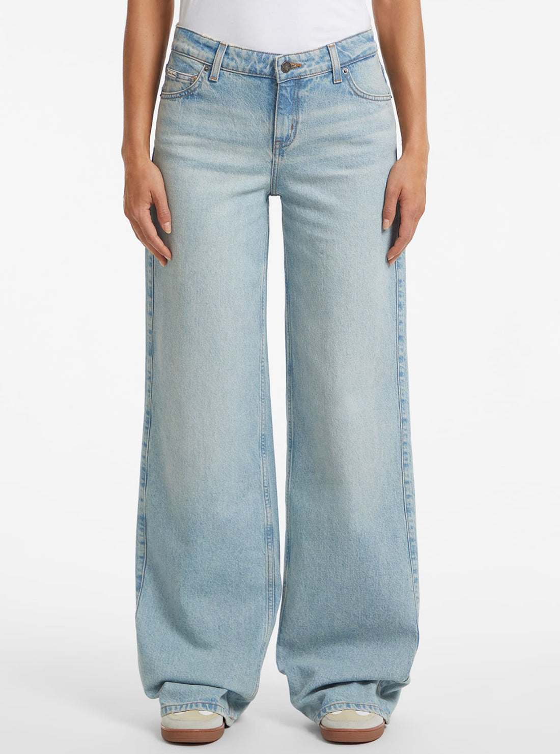 Guess Jeans G11 Wide Leg Jeans in Light Wash W4BA0YD5CCA Front View