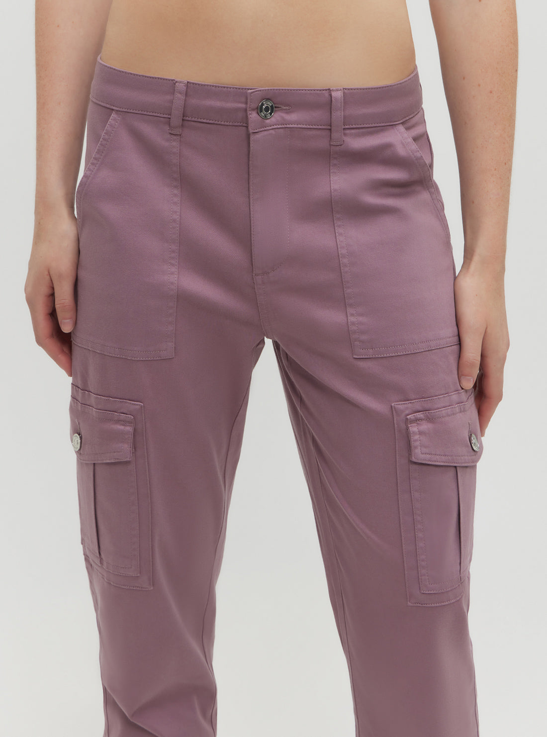 Lavender Juno Cargo Pants close up