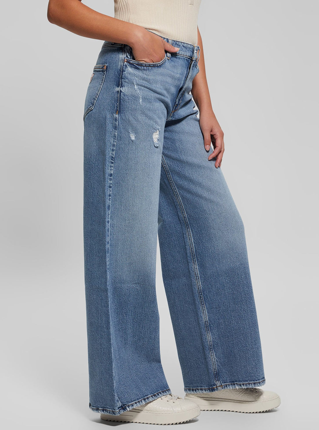 Blue Denim Bellflower Wide Leg Jeans