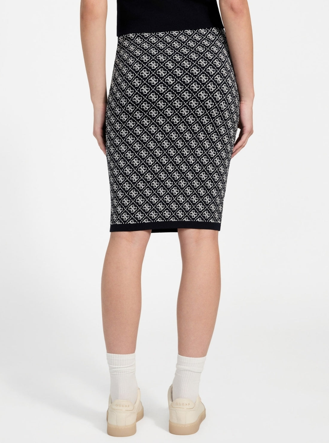 GUESS Womens Blue Lise 4G Midi Sweater Skirt W4BD53Z37K0 Back View