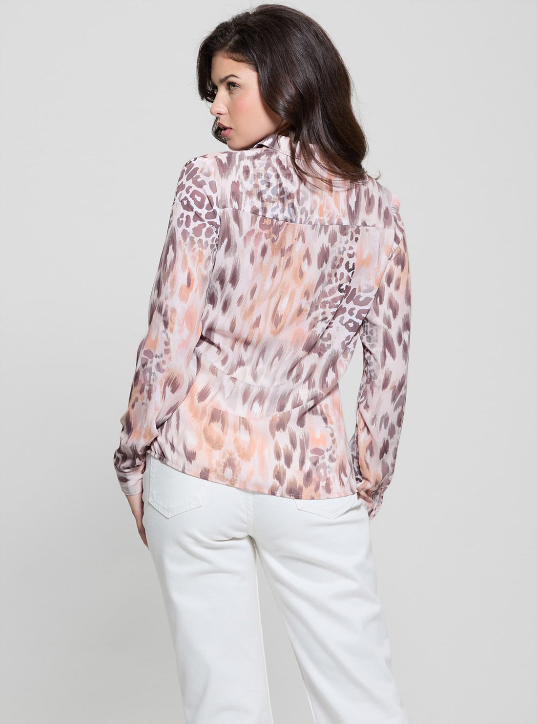 Pink Powder Jaguar Print Shirt