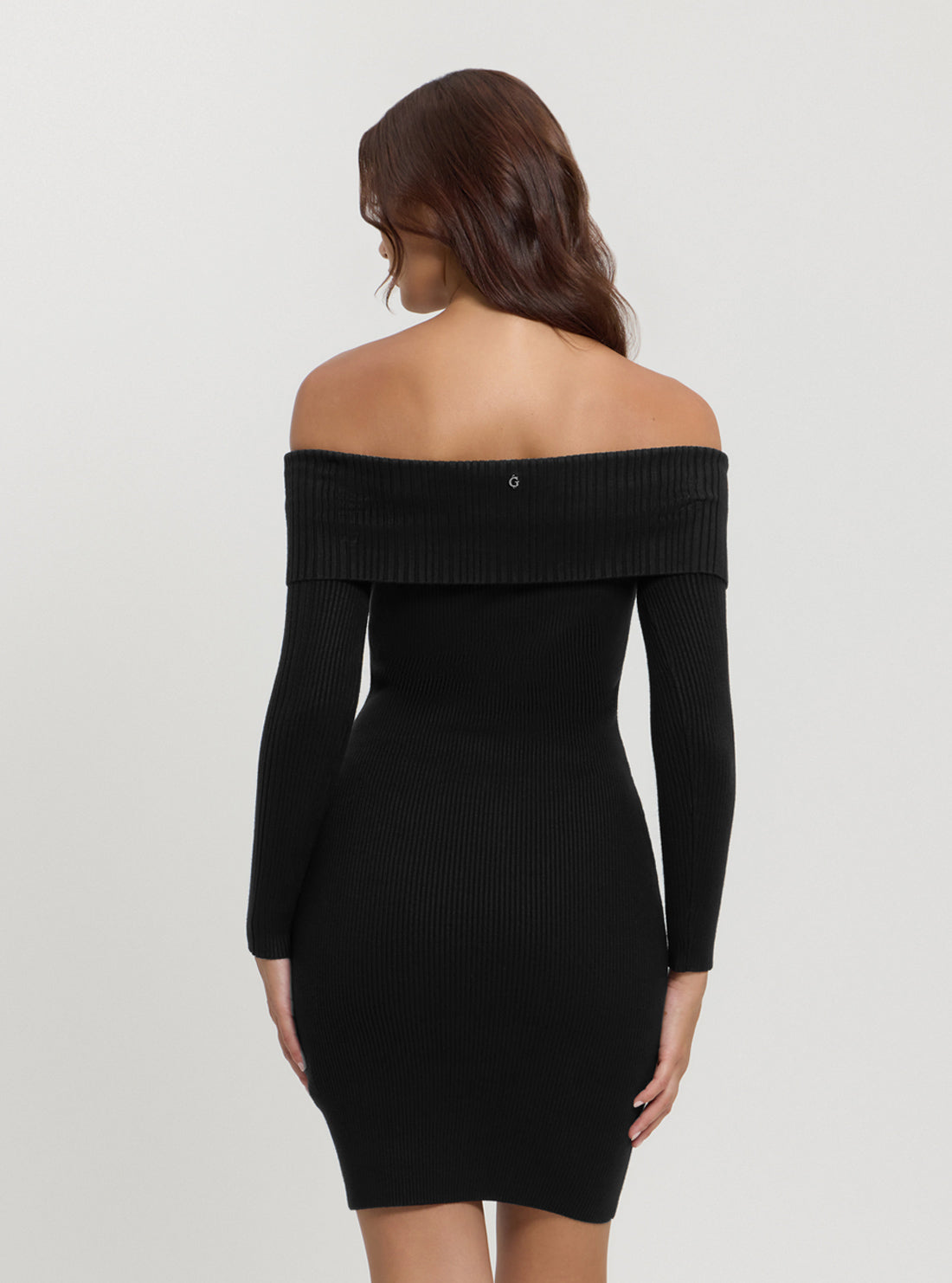 Black Fold Over Rib Julia Mini Dress