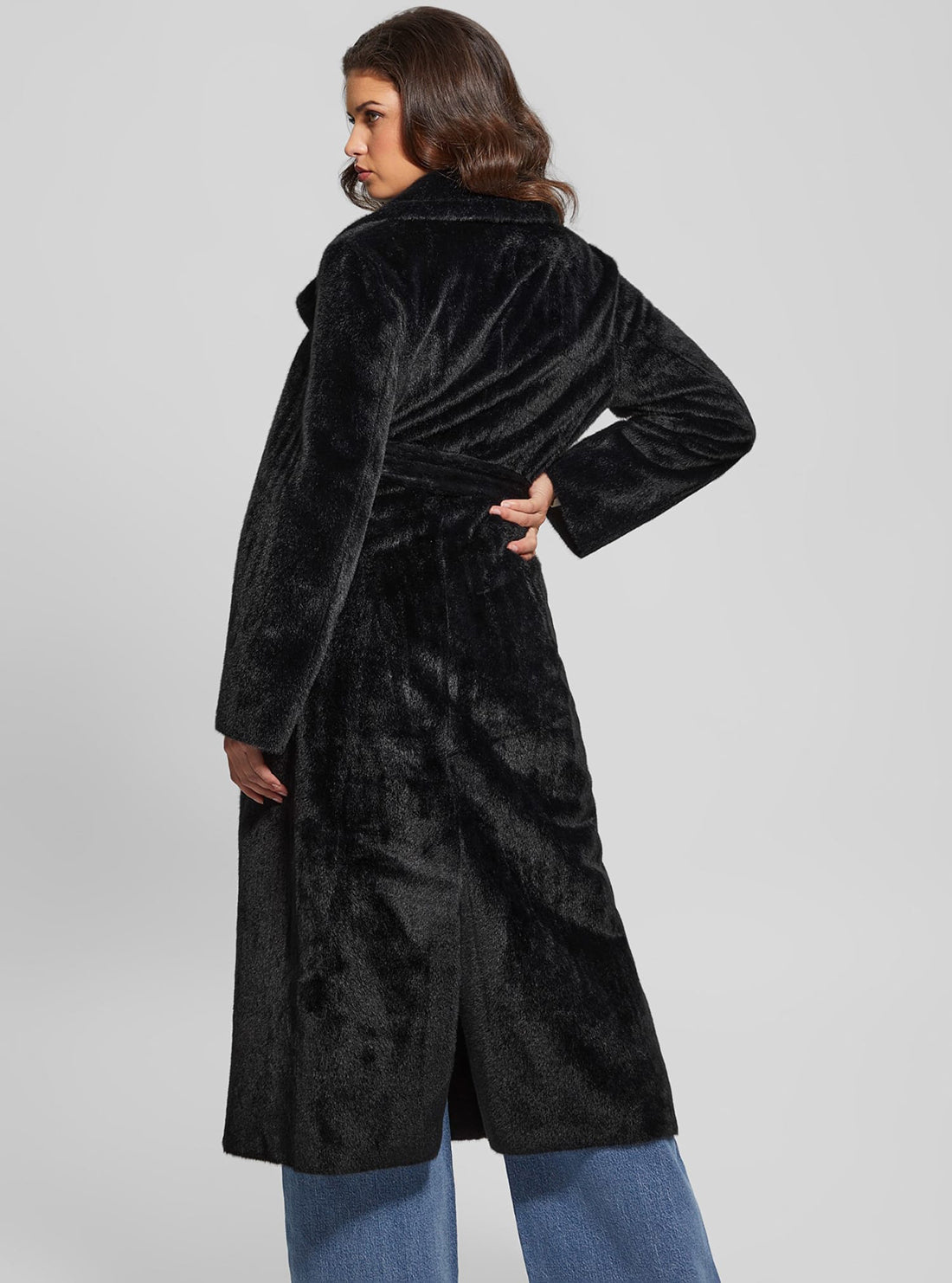 Black Ada Faux Fur Coat