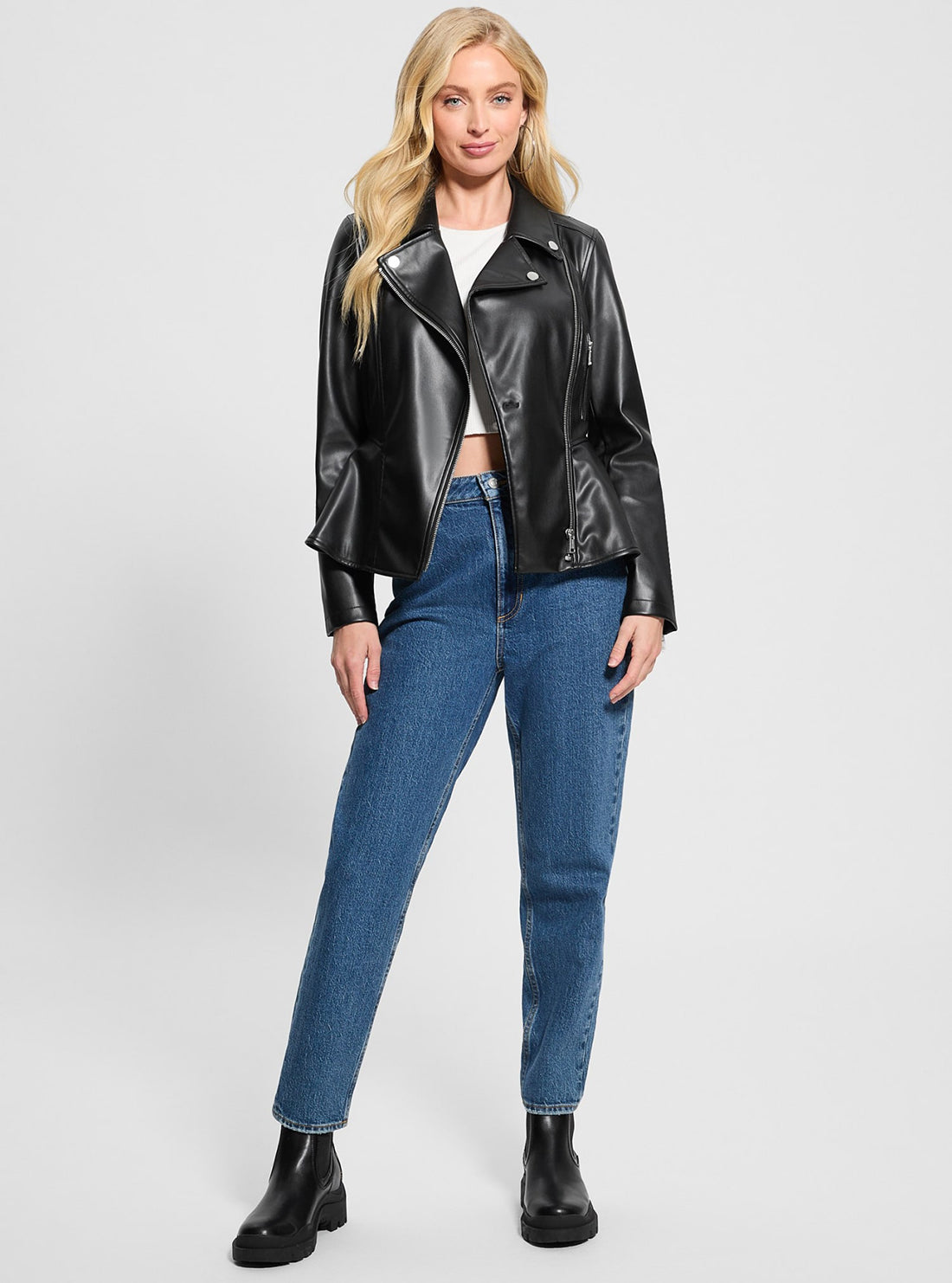 Black Ivy Peplum Moto Jacket