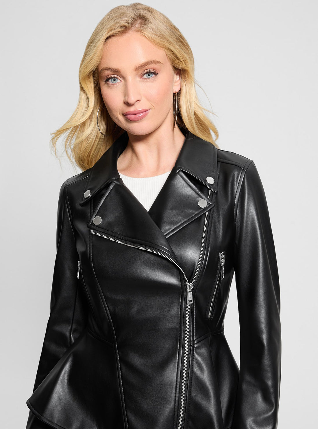 Black Ivy Peplum Moto Jacket
