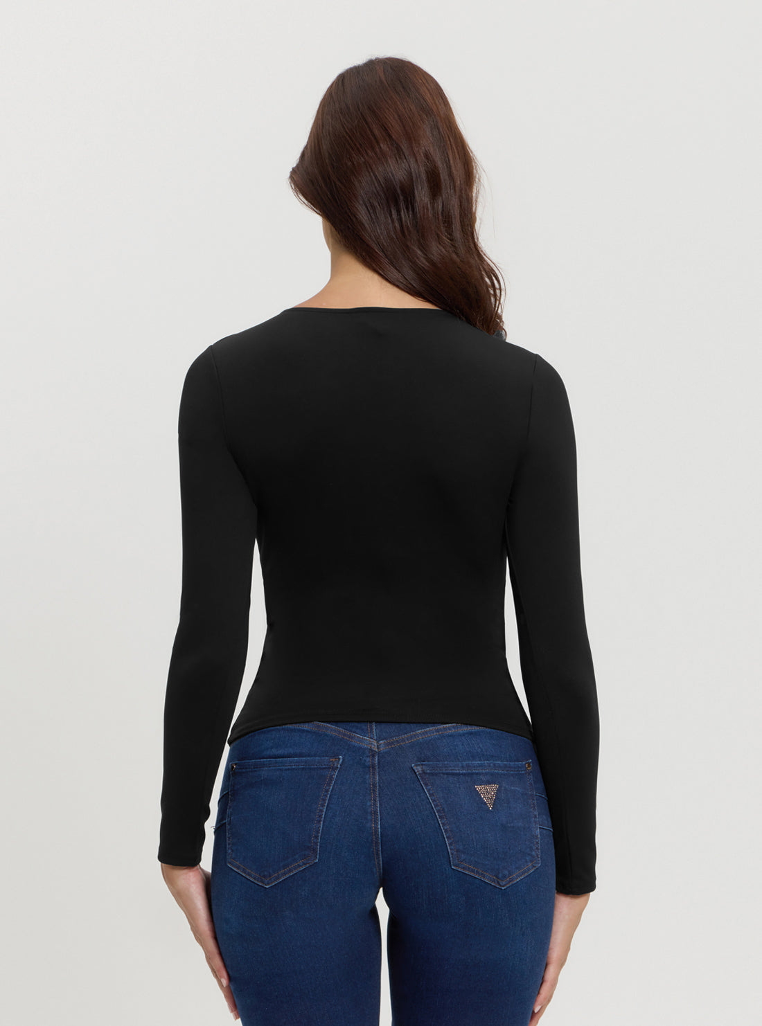 Black Logo Buckle Oksana Top