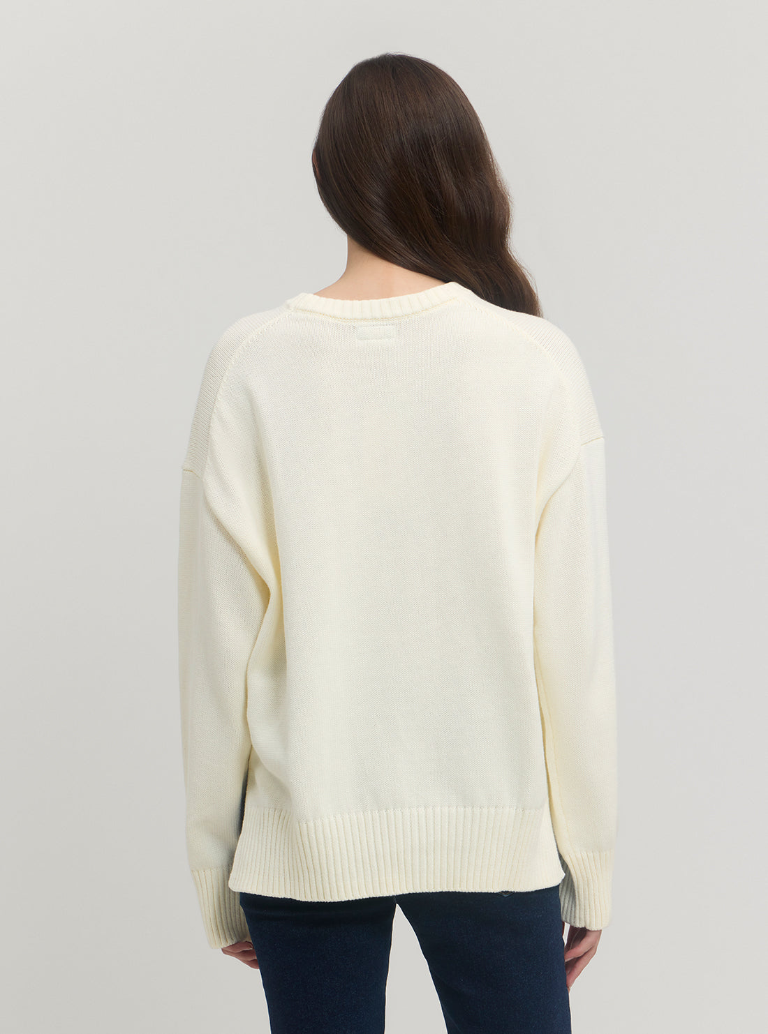 Guess Jeans Long Sleeve Crew Neck Big Triangle Sweater