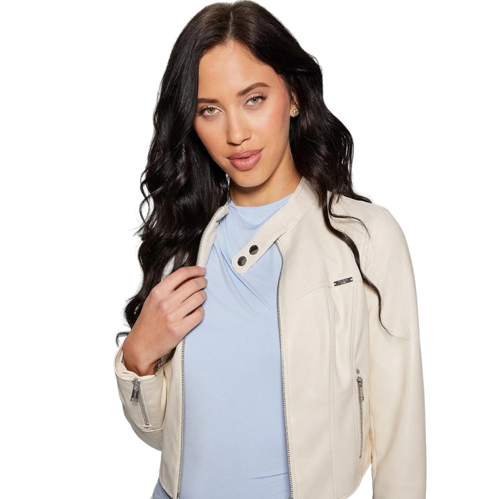 White Anita Moto Jacket