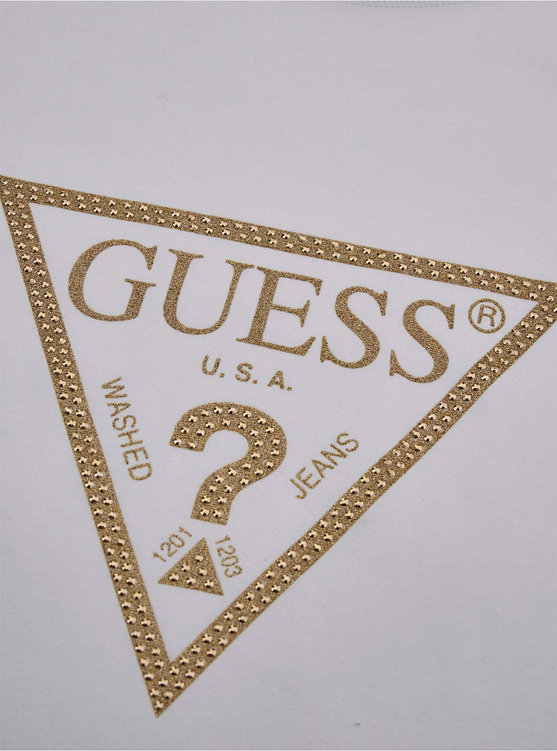 GUESS White Gold Triangle T-Shirt detail view