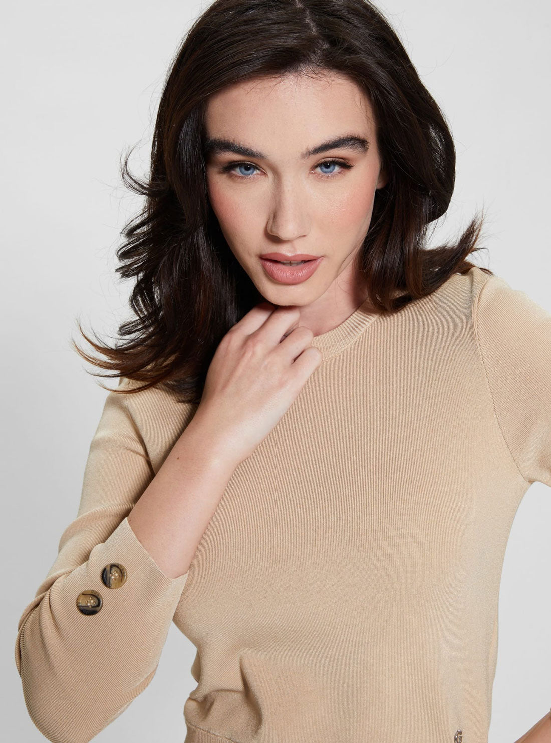 GUESS Beige Sophie Sweater detail view