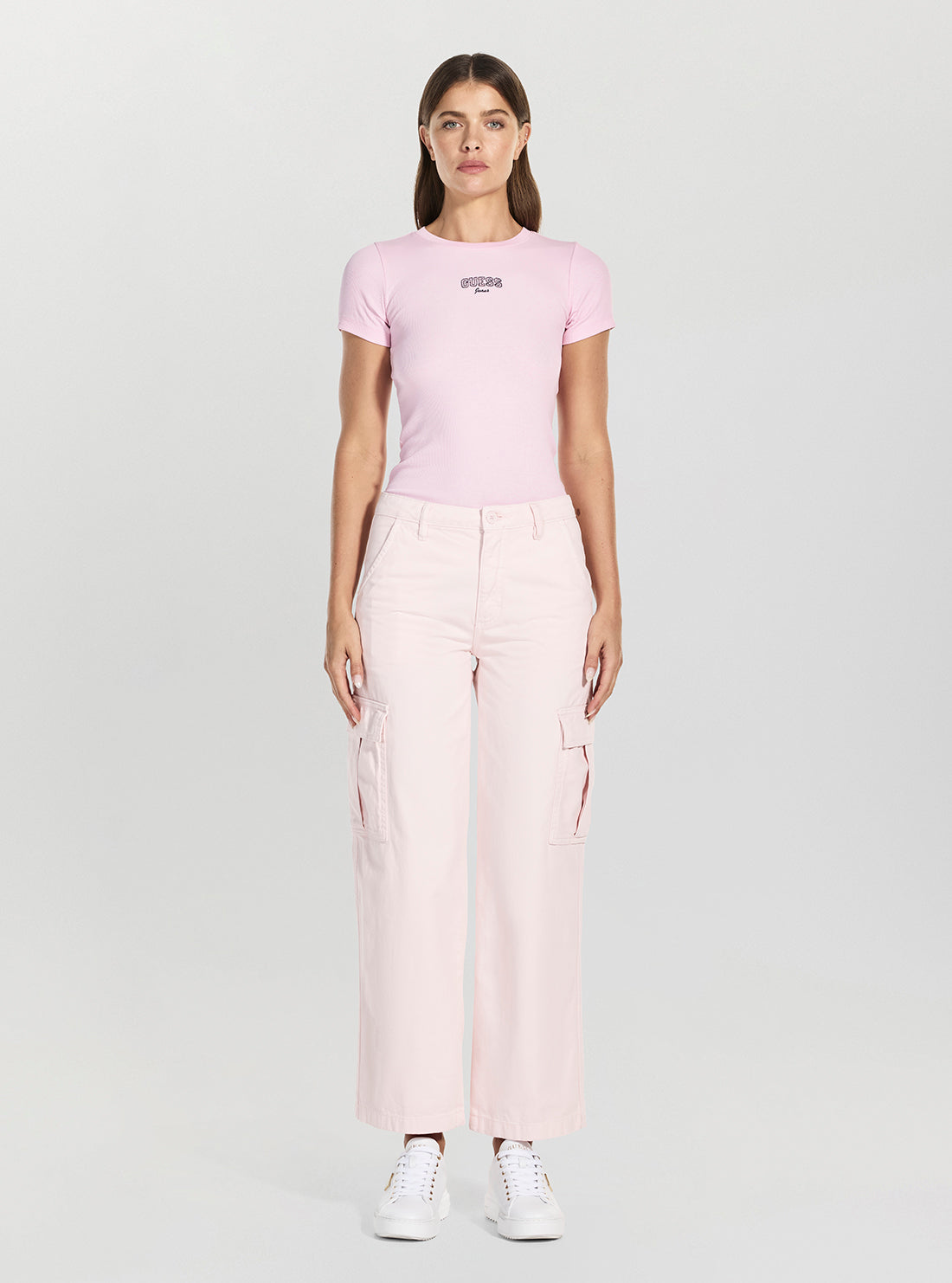Guess Jeans Pink Cargo Chino Pants W4YB61WGCV1 Full View