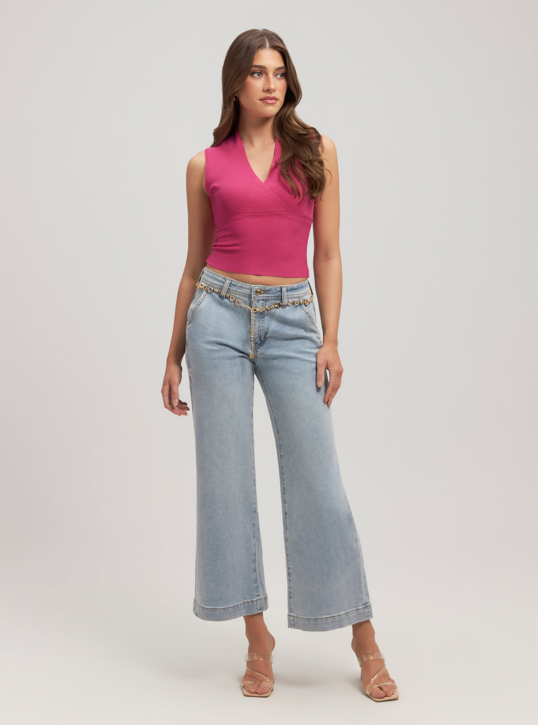 Eco Pink Surplice Delia Knit Top