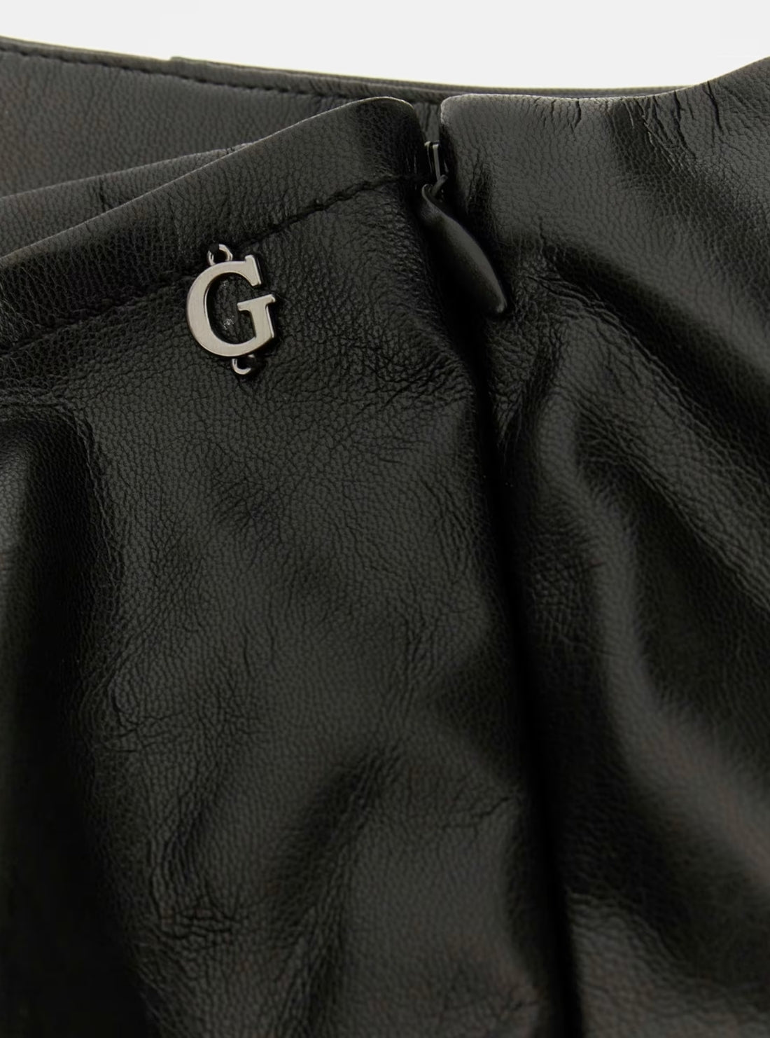 GUESS Womens Black Alienor Faux-Leather Mini Skirt W5BD75WGIK0 Detail View_2
