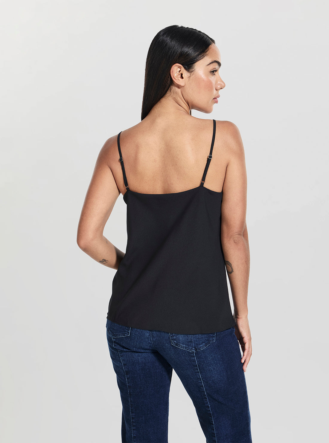 GUESS Womens Black Eve Camisole Top W5BH79W2 Back View