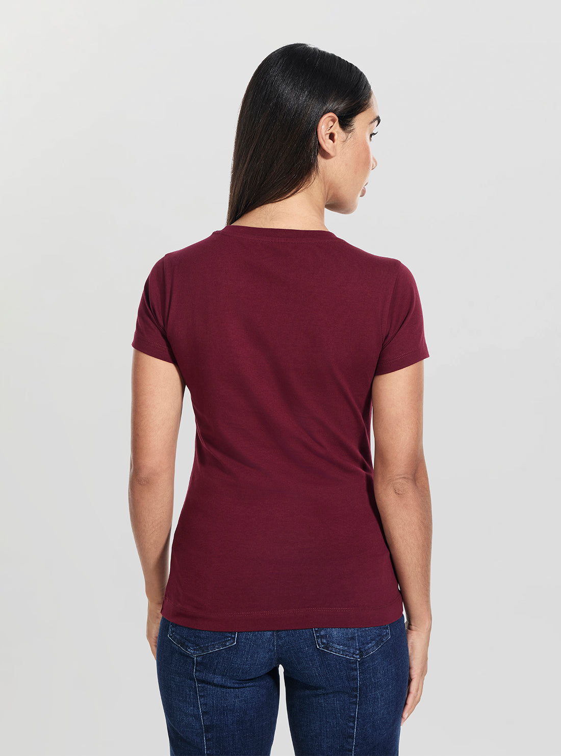 GUESS Womens Red Peony Triangle T-Shirt Red Peony Triangle T-Shirt W5BI29J1314 Back View
