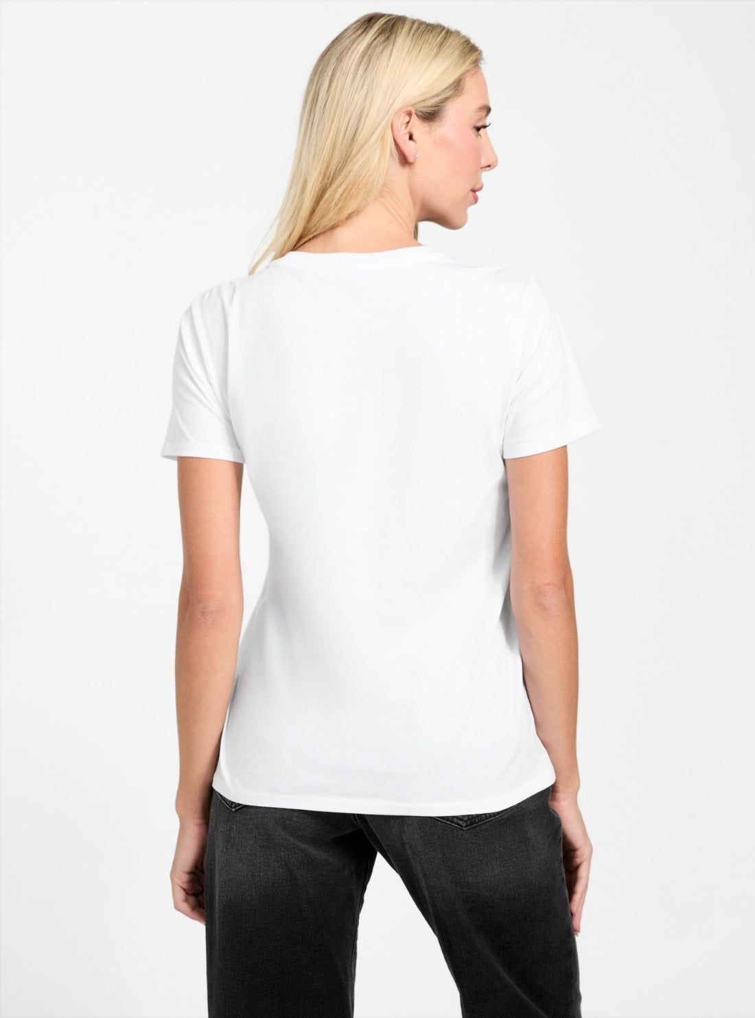 GUESS Womens White Tiger Face Easy T-Shirt W5BI32K9RM1  Back View