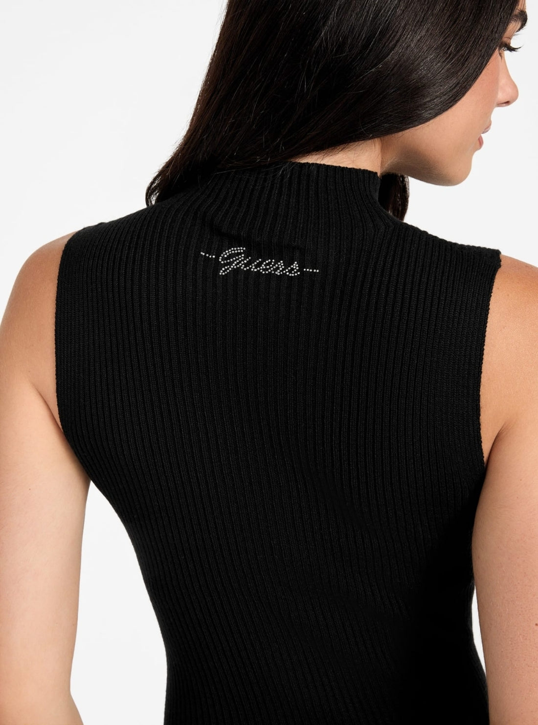 GUESS Womens Eco Black Julia Midi Sweater Dress W5BK23Z3OW2 Back View