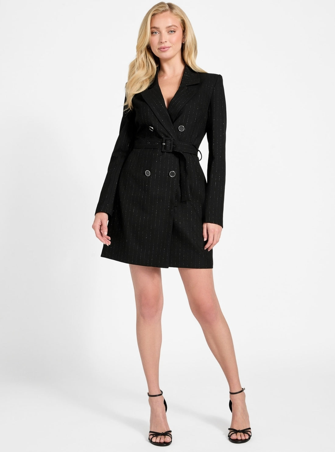 GUESS Womens Eco Black Zanita Blazer Dress W5BK54W2422 Full View