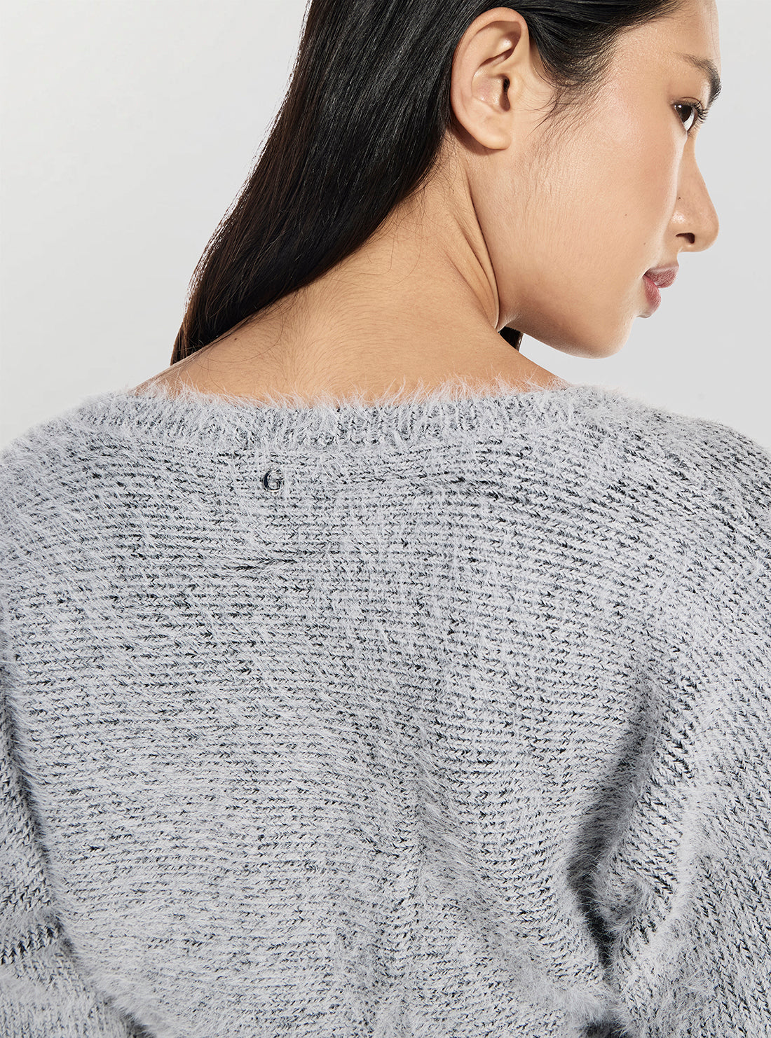 GUESS Womens Grey Adeline Fuzz Knit Dress W5BK95Z3BH0 Detail View