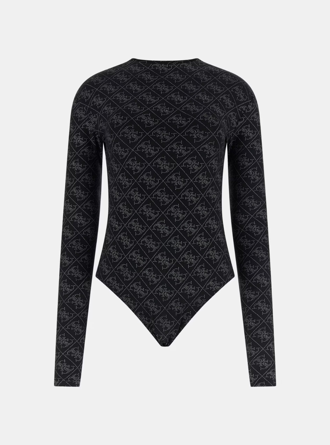 GUESS Womens Eco Black Teodora Logo Bodysuit W5BP09K68D2 Flatlay