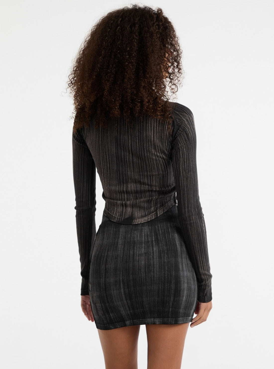 Guess Originals Black Mock Neck Rib Top W5BP34KCTT1 Back View