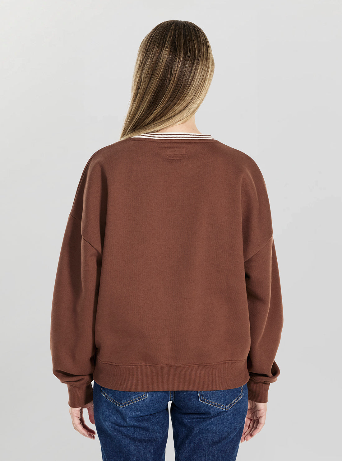 Guess Jeans Brown Puff Star Sweatshirt W5BQ23KC811 Back View