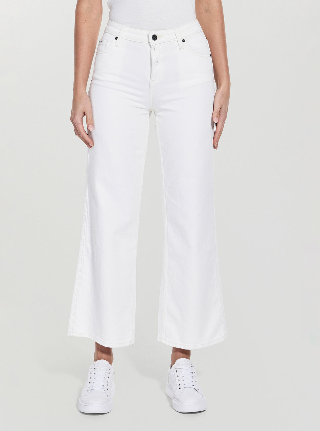 Guess Jeans Eco White Wide Leg Jeans W5GA0YD5M62 Front View