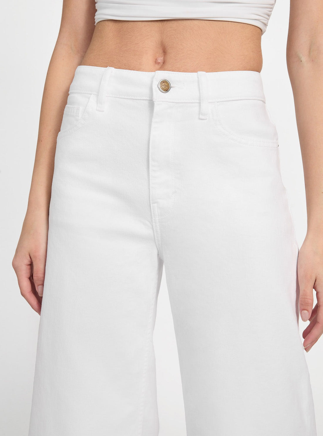 White Bellfower Crop Wide Leg Bottoms W5GA2ED4T50 Detail View