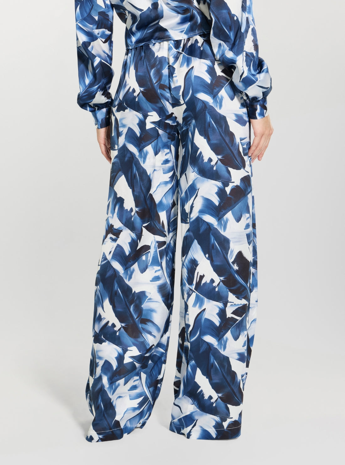 GUESS Womens Eco Blue Wide Leg Jogger W5GB11WH9C2 Back View