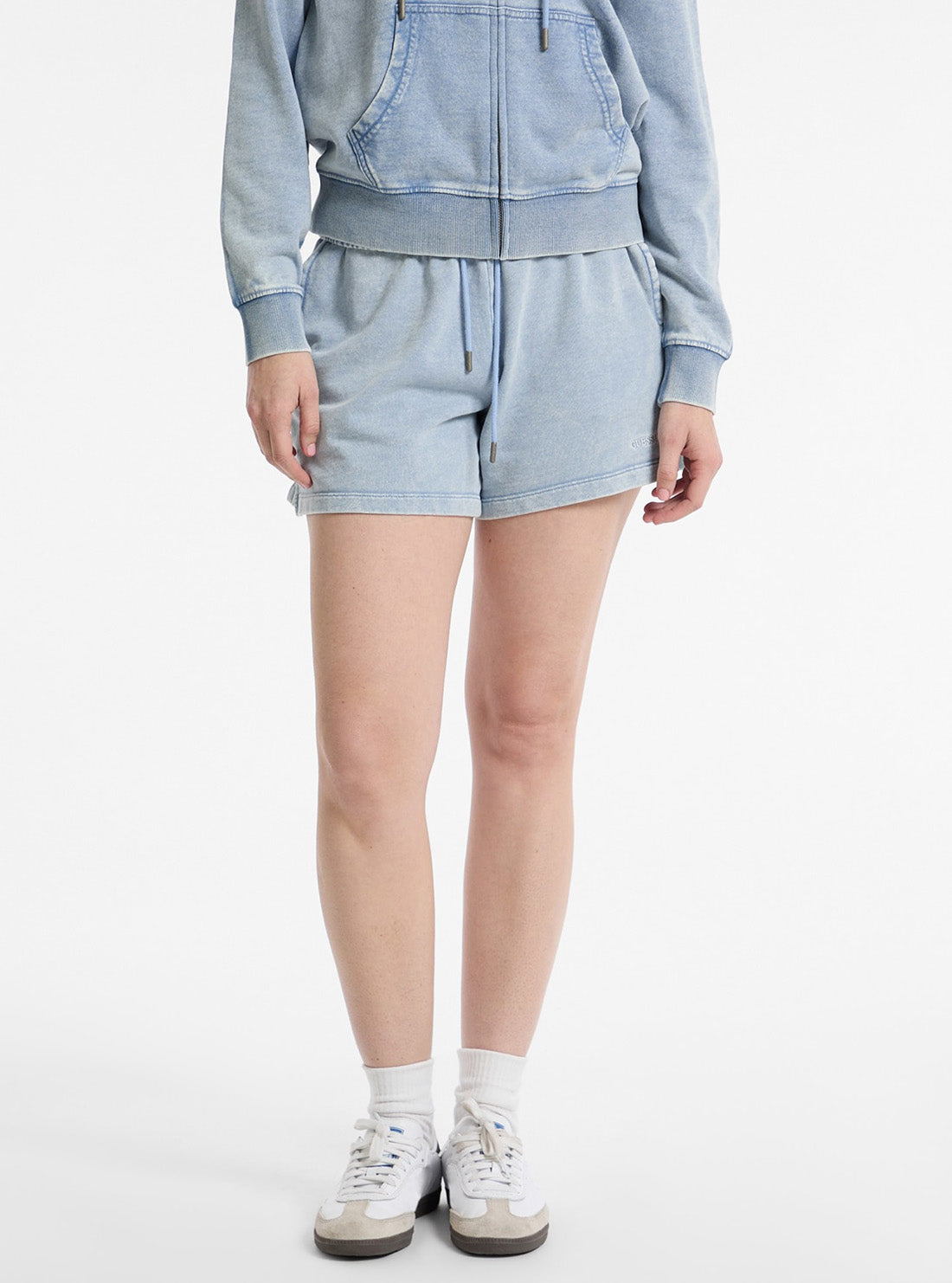 Guess Jeans Blue Regular Embroidered Shorts W5GD0NKCTJ1 Front View_2
