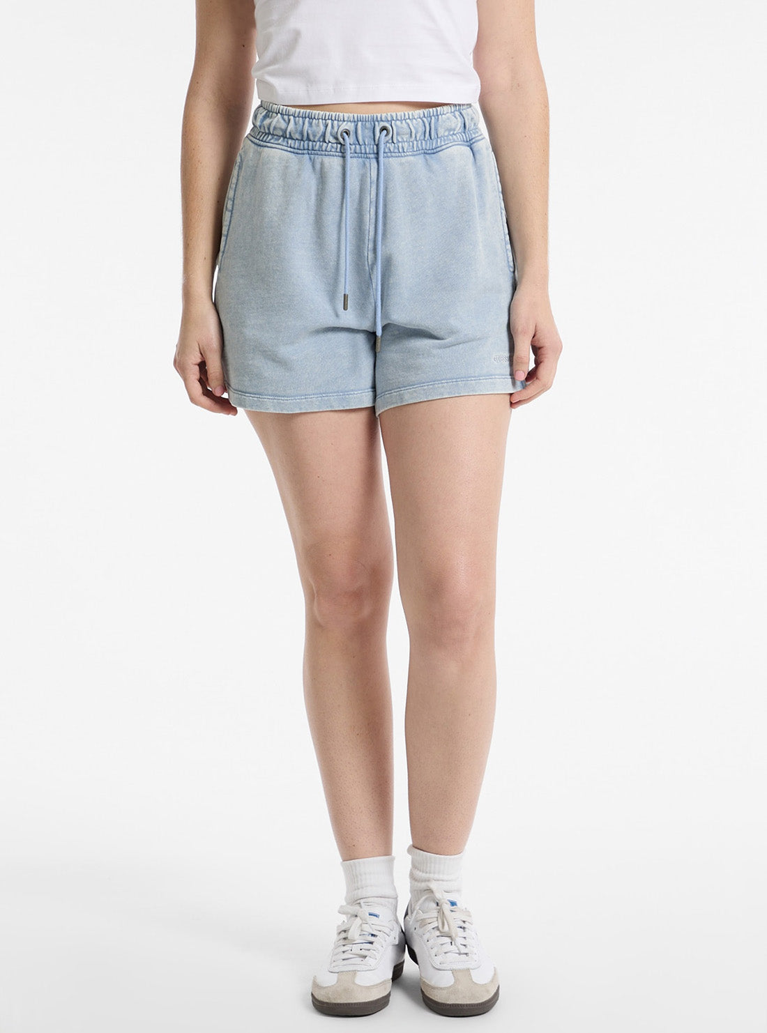 Guess Jeans Blue Reg Embro Shorts W5GD0NKCTJ1 Front View