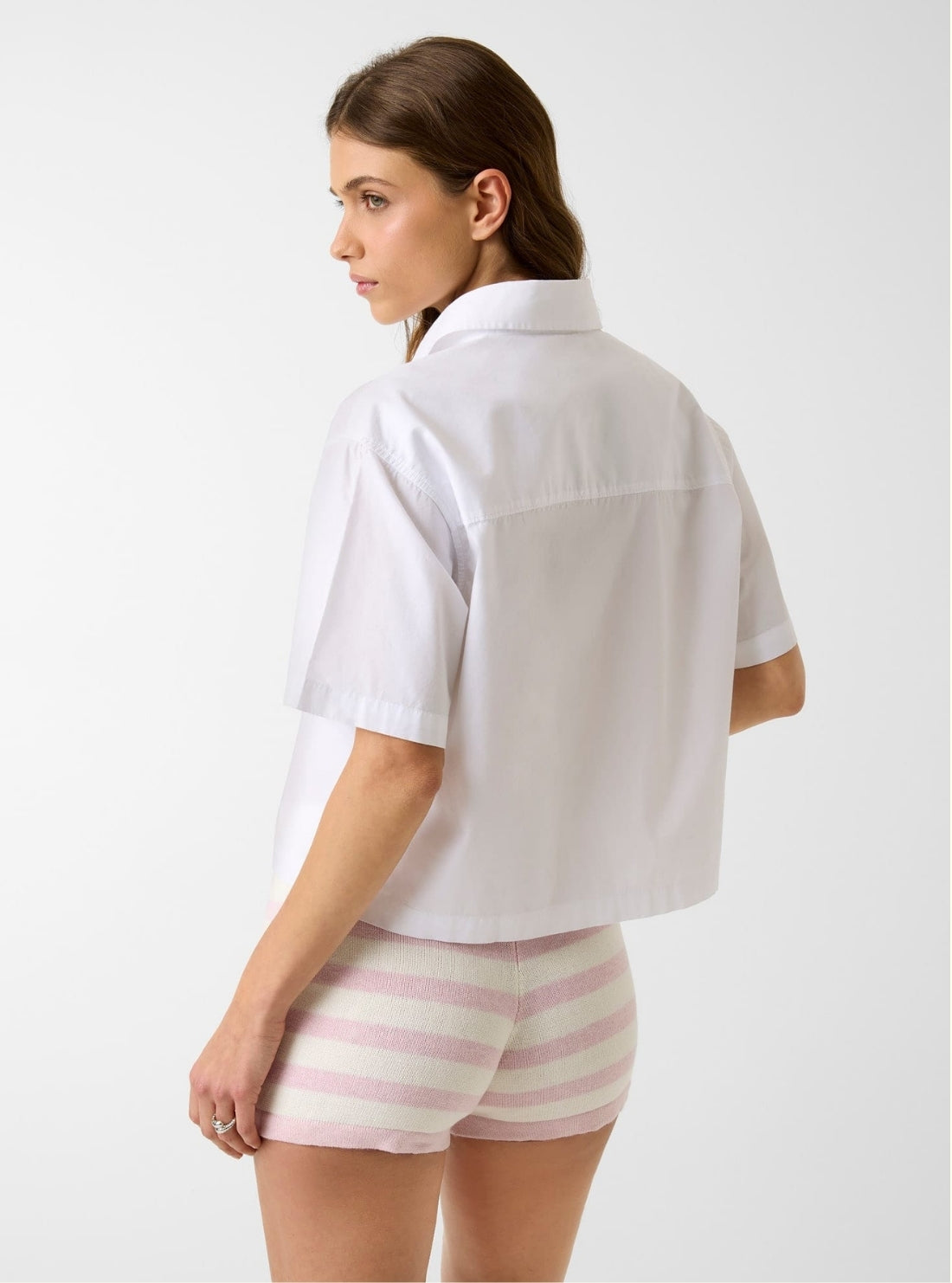 Guess Jeans White Boxy Shirt W5GH98WH7P1 Back View