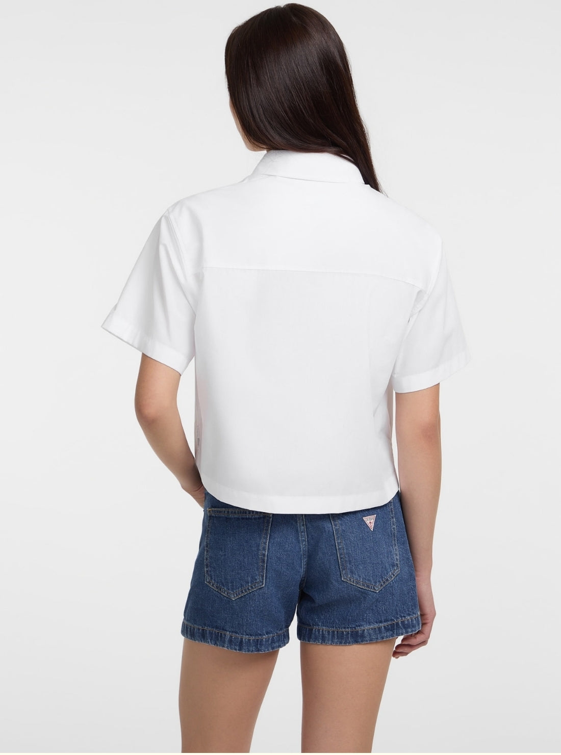 Guess Jeans White Boxy Shirt W5GH98WH7P1 Back View