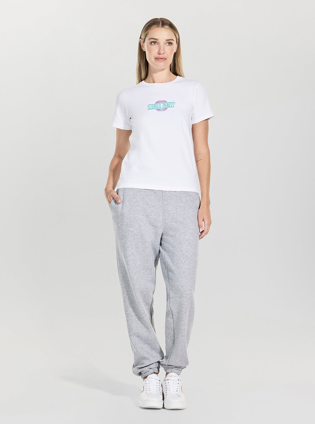 Guess Jeans White Sunset T-Shirt W5GI26J1314 Full View