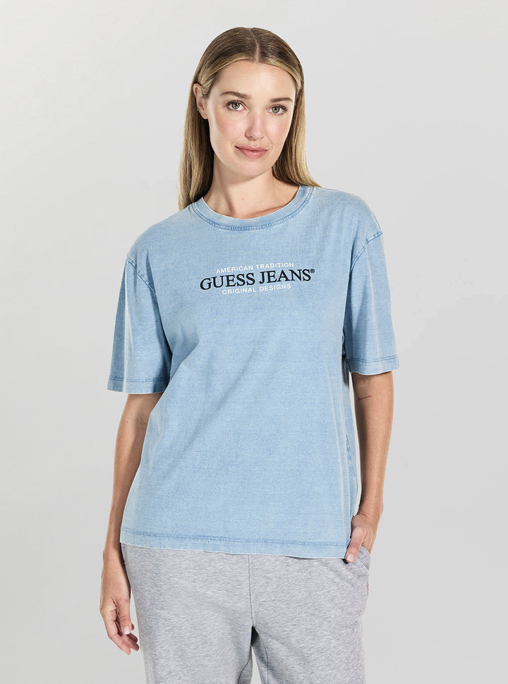 Guess Jeans Blue American Tradition T-Shirt W5GI28KCTG1 Front View