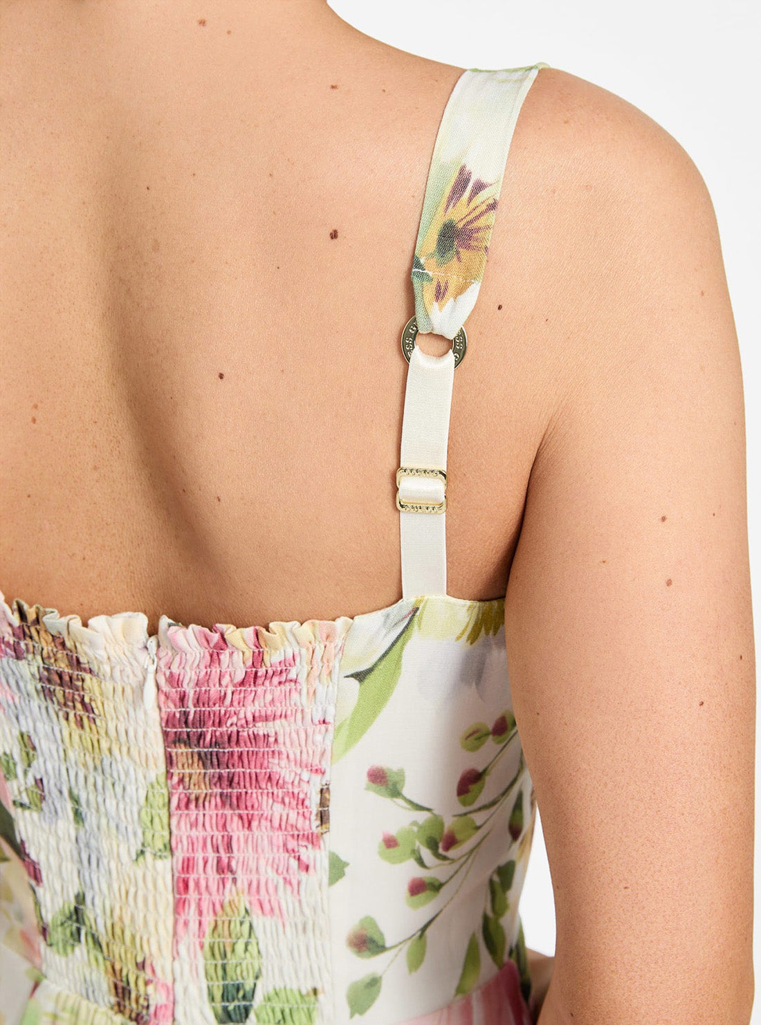 GUESS Womens Eco Multi Fleur Midi Dress W5GK20WH4S2 Back Detail View