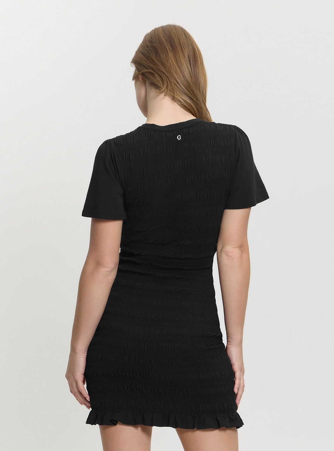 GUESS Womens Black Claire Smock Mini Dress W5GK34KCSA2 Back View