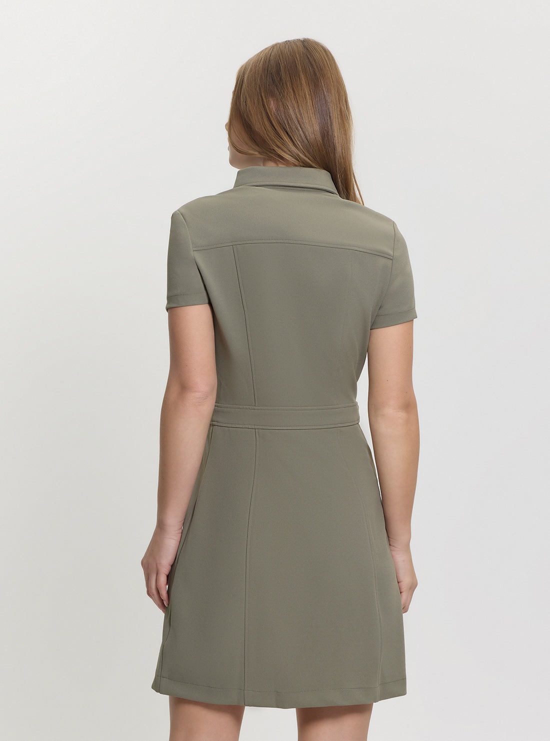 GUESS Womens Green Elora Pockets Mini Dress W5GK70KCBO2 Back View