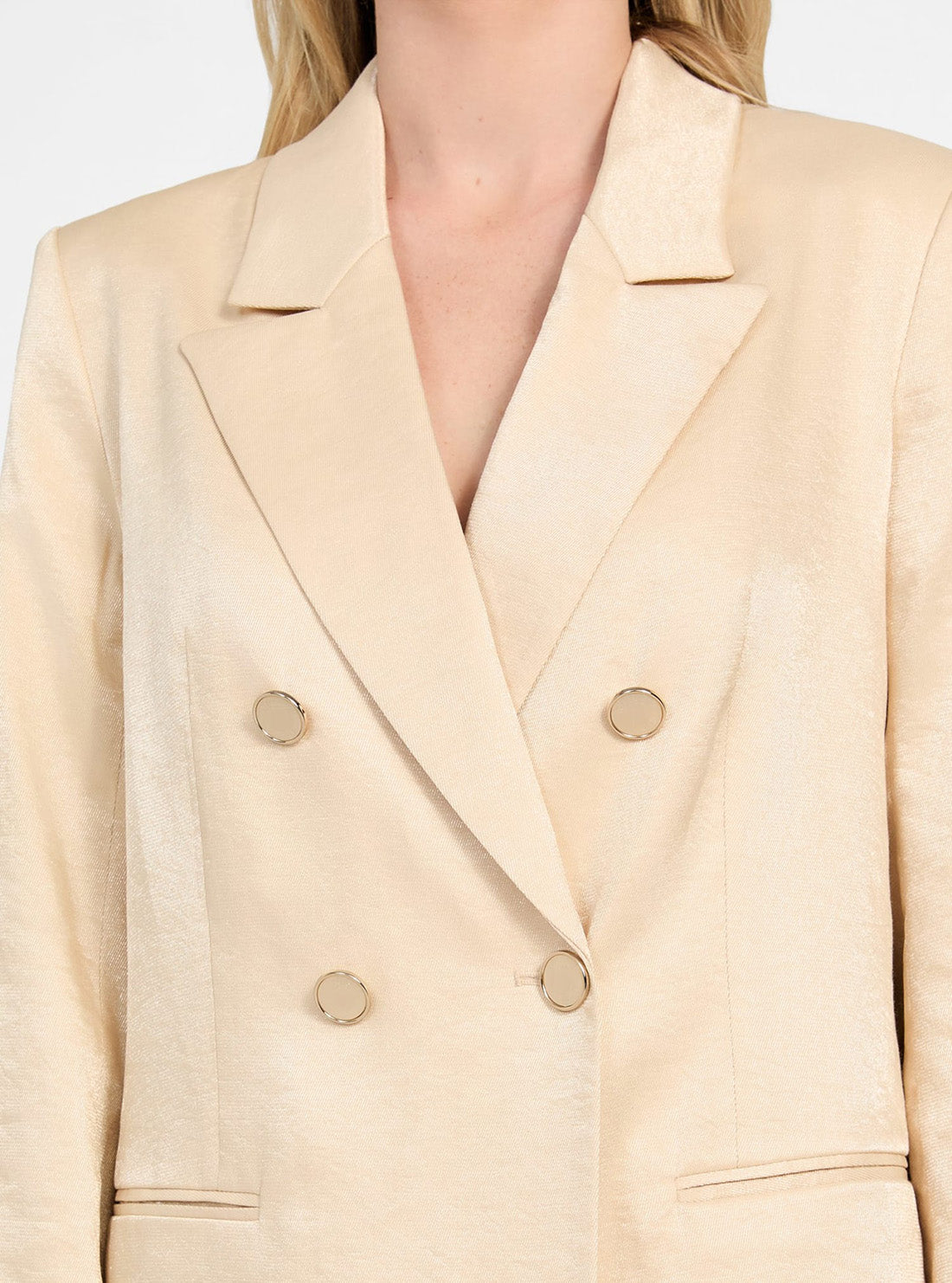 GUESS Womens Beige Camille Perfect Blazer W5GN63WH5F0 Detail View