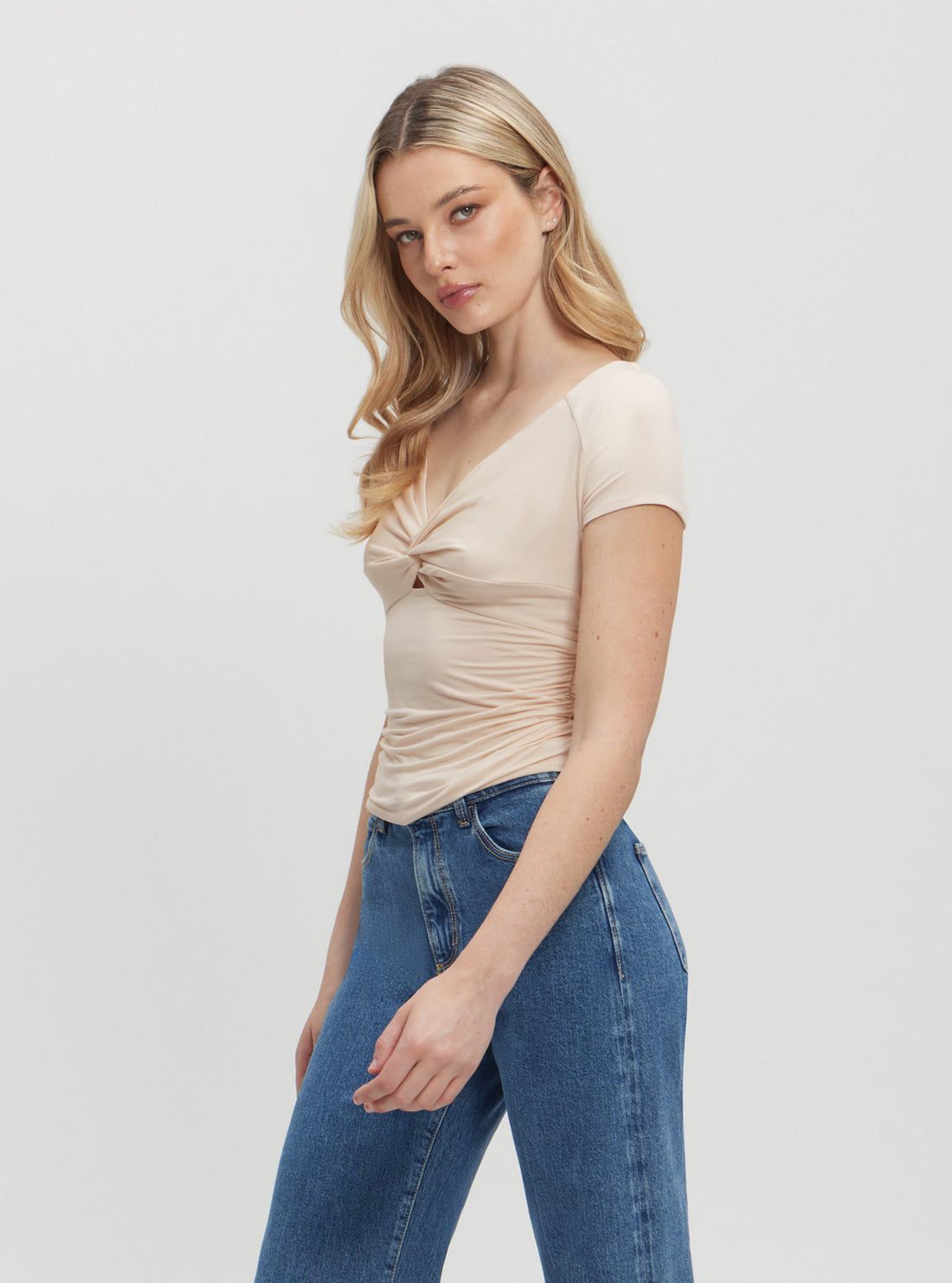 Beige Charlotte Draped Top