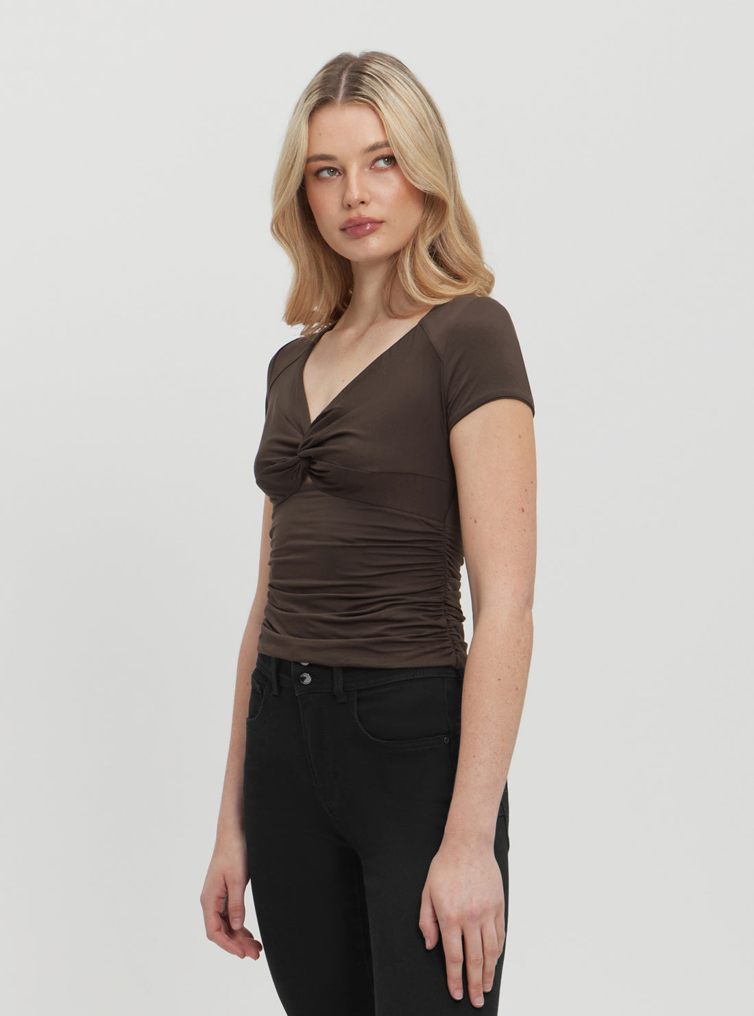 Brown Charlotte Draped Top