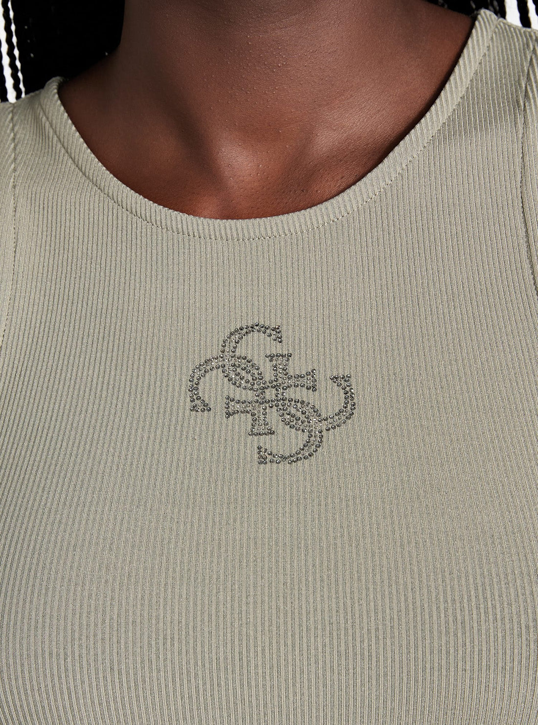 GUESS Womens Eco Green Guendalina Tank Top W5GP57KCV52 Detail View