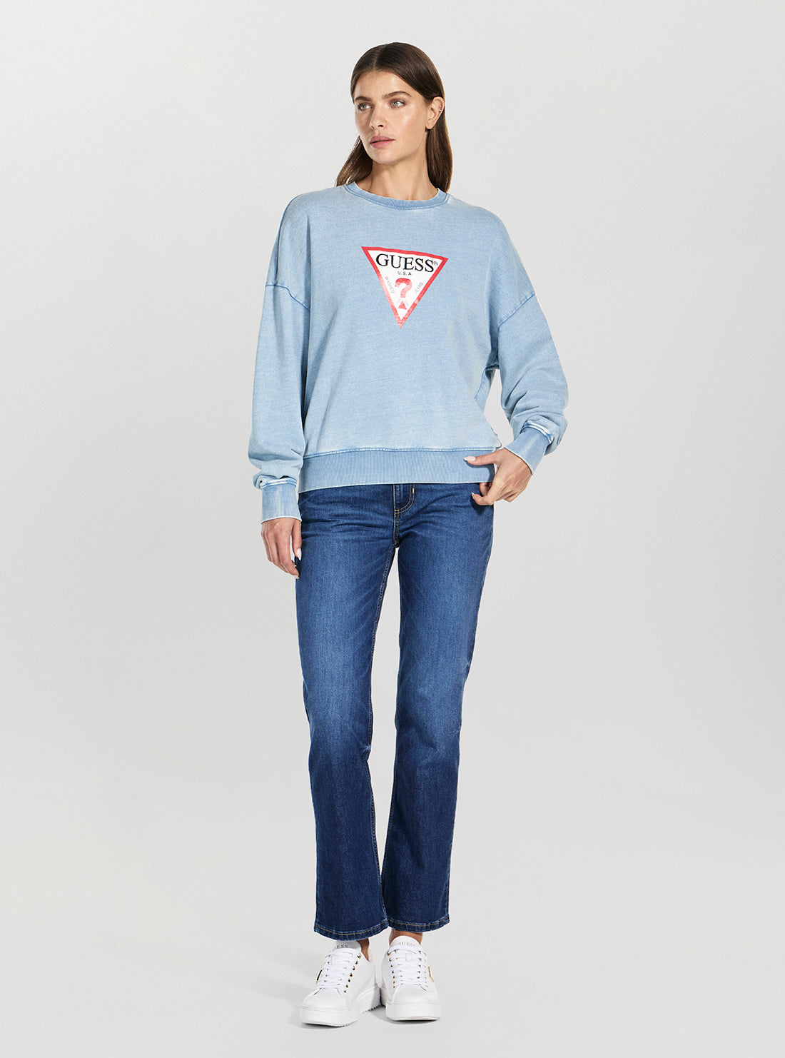 Guess Jeans Blue Logo Sweatshirt W5GQ19KCTJ1 Full View