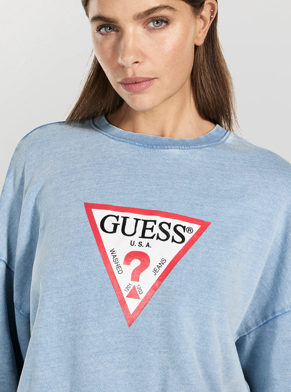 Guess Jeans Blue Logo Sweatshirt W5GQ19KCTJ1 Detail View