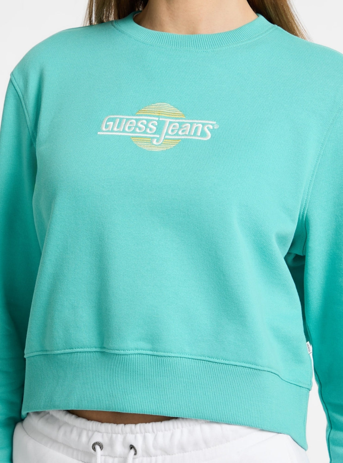 Guess Jeans Green Crop Sweatshirt W5GQ20K68I4 Detail View