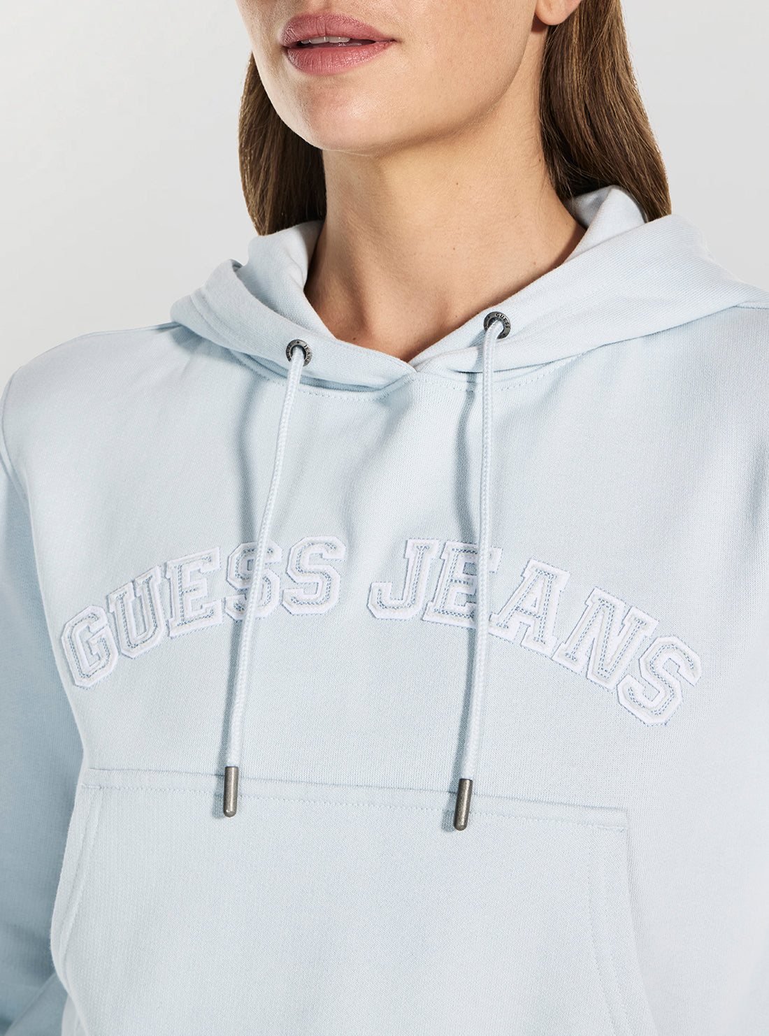 Guess Jeans Blue Cropped Collegiate Sweatshirt W5GQ22K68I4 Detail View