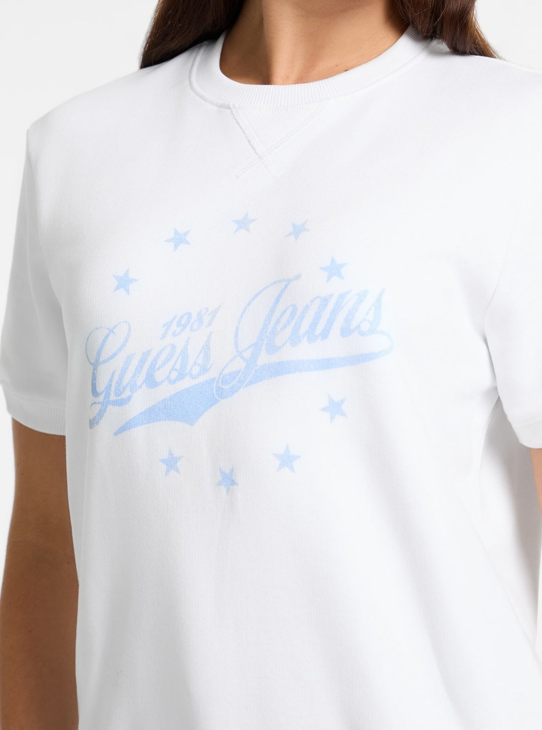 Guess Jeans White Printed Sweatshirt W5GQ36K68I4 Detail View