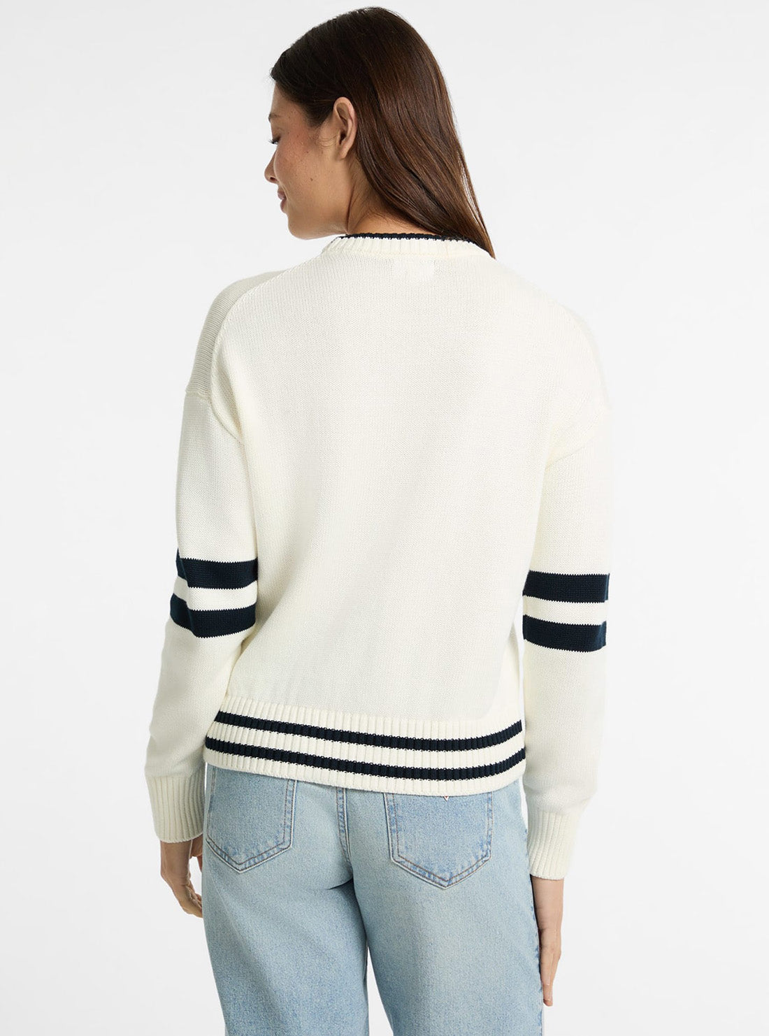 Guess Jeans White G Patch Knitted Sweater W5GR01Z3HM1 Back View