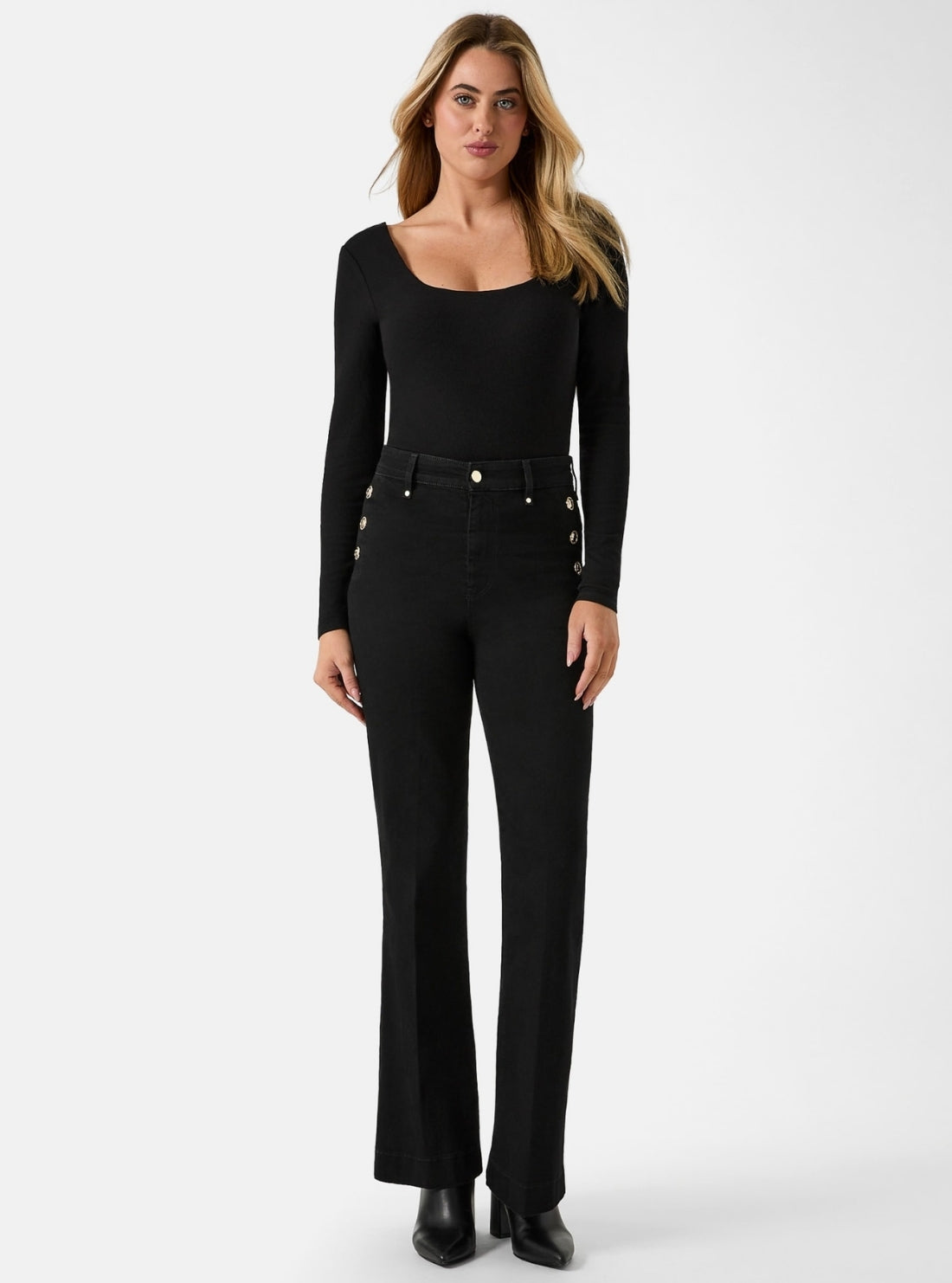 GUESS Womens Black New Faye Pant W5RA0PD4PZ1 Full View