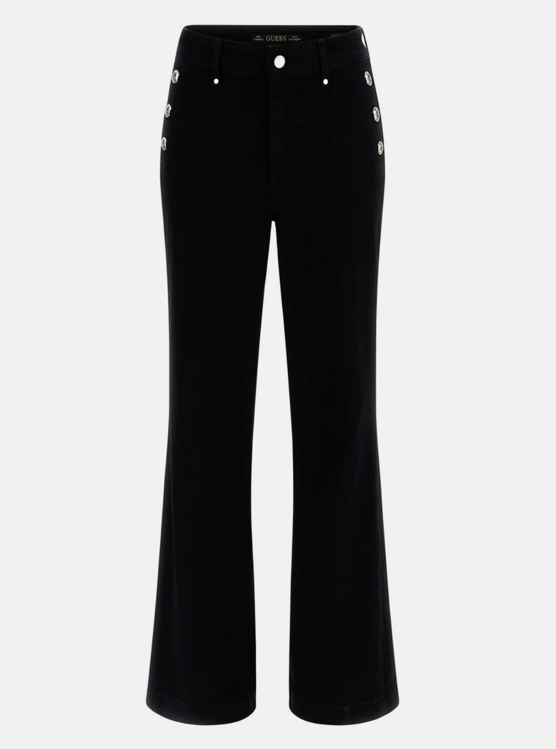 GUESS Womens Black New Faye Pant W5RA0PD4PZ1 Flatlay